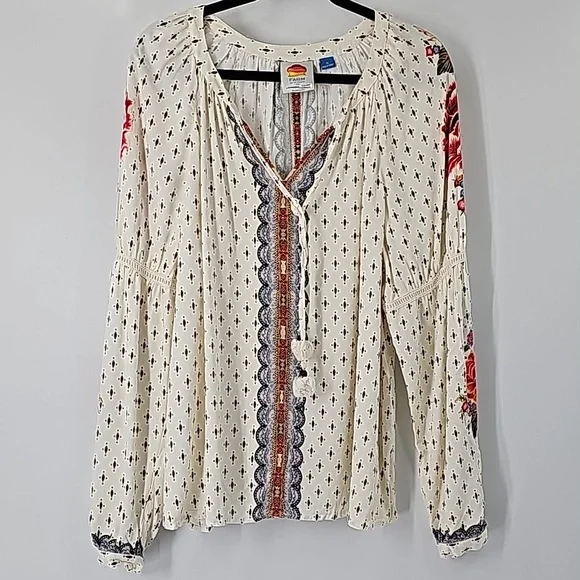 FARM Rio Anthropologie Diana Peasant Pullover Top XL - Picture 4 of 14